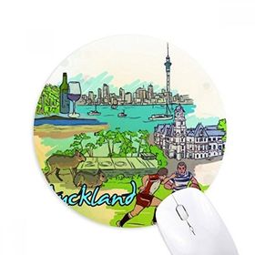 Dıythinker Yuvarlak Şehir Futbol Kırmızı Şarap Auckland Kaymaz Kauçuk Fare Altlığı