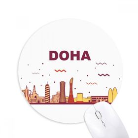 Dıythinker Yuvarlak Şehir Simgesi İnşaat Doha Kaymaz Kauçuk Fare Altlığı