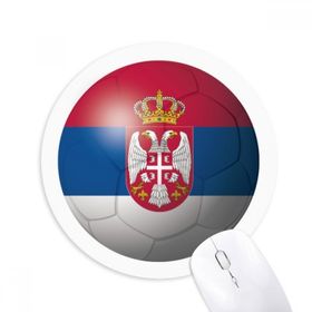 Dıythinker Yuvarlak Sırbistan Ulusal Bayrak Futbol Kaymaz Kauçuk Fare Altlığı