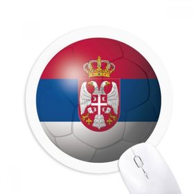 Dıythinker Yuvarlak Sırbistan Ulusal Bayrak Futbol Kaymaz Kauçuk Fare Altlığı