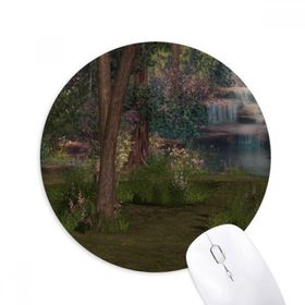 Dıythinker Yuvarlak Stream Orman Bilim Doğa Manzarası Kaymaz Kauçuk Fare Altlığı