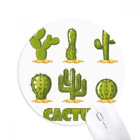 Dıythinker Yuvarlak Succulents Saksı Bitki Kaktüs Desenli Kaymaz Kauçuk Fare Altlığı