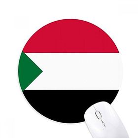 Dıythinker Yuvarlak Sudan Ulusal Bayrak Afrika Ülke Kaymaz Kauçuk Fare Altlığı