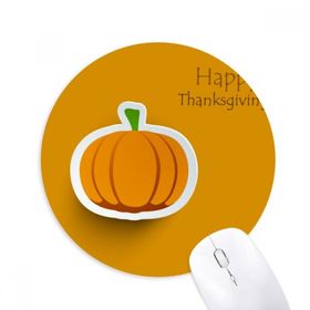 Dıythinker Yuvarlak Şükran Günü Desenli Çizgi Film Pumkin Kaymaz Kauçuk Fare Altlığı