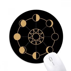 Dıythinker Yuvarlak Sun Moon Totem Desenli Kaymaz Kauçuk Fare Altlığı