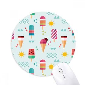 Dıythinker Yuvarlak Sun Mountain River Popsicle Tatlı Dondurma Kaymaz Kauçuk Fare Altlığı
