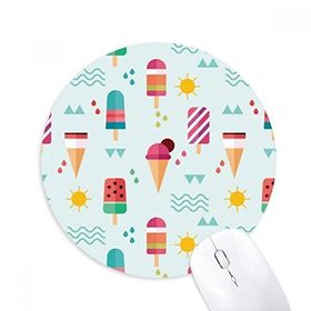 Dıythinker Yuvarlak Sun Mountain River Popsicle Tatlı Dondurma Kaymaz Kauçuk Fare Altlığı