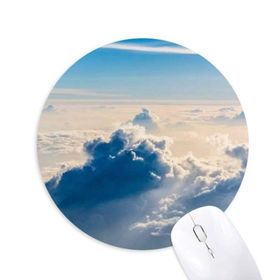 Dıythinker Yuvarlak Sunshine Bulutlar Mavi Gökyüzü Kaymaz Kauçuk Fare Altlığı