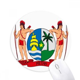 Dıythinker Yuvarlak Suriname Güney Ameica Ulusal Amblem Kaymaz Kauçuk Fare Altlığı