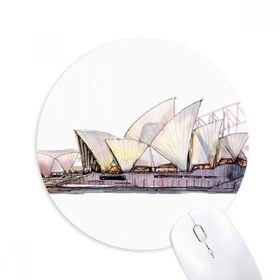 Dıythinker Yuvarlak Sydney Opera Binası Sidney Kaymaz Kauçuk Fare Altlığı