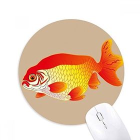 Dıythinker Yuvarlak Tablo Japon Kültürü FIish Altın Kaymaz Kauçuk Fare Altlığı