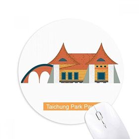 Dıythinker Yuvarlak Taiwan Attractions Taichung Park Pavilion Kaymaz Kauçuk Fare Altlığı