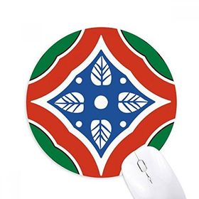 Dıythinker Yuvarlak Talavera Stil Desenli Dekoratif Kaymaz Kauçuk Fare Altlığı
