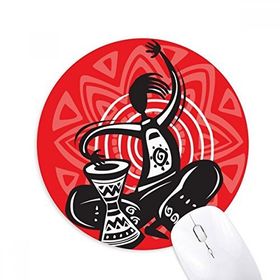 Dıythinker Yuvarlak Tambourine Silüeti Meksika Meksika Kaymaz Kauçuk Fare Altlığı