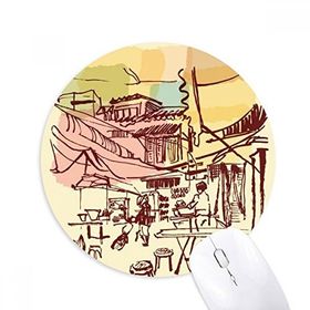 Dıythinker Yuvarlak Tayland Kısa Vuruşlar Müreh Köyü Kaymaz Kauçuk Fare Altlığı