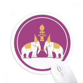 Dıythinker Yuvarlak Tayland Made in Thailand Two Elephant Shield Kaymaz Kauçuk Fare Altlığı