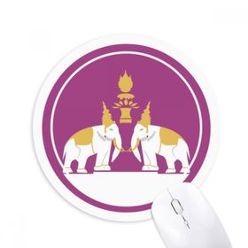 Dıythinker Yuvarlak Tayland Made in Thailand Two Elephant Shield Kaymaz Kauçuk Fare Altlığı