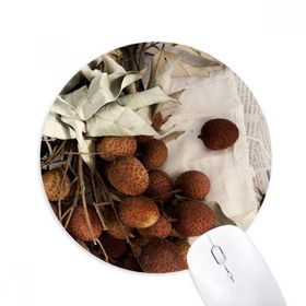 Dıythinker Yuvarlak Taze Tropik Meyve Litchi Resim Kaymaz Kauçuk Fare Altlığı