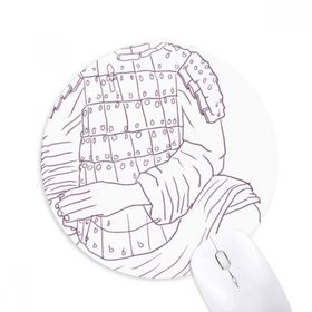 Dıythinker Yuvarlak Terracotta Savaşçı Çin Çin Çizimi Kaymaz Kauçuk Fare Altlığı