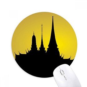Dıythinker Yuvarlak Thai Gümrük Kültürü Gölge Tapınağı Kaymaz Kauçuk Fare Altlığı