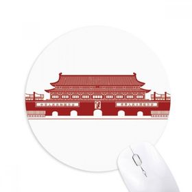 Dıythinker Yuvarlak Tiananmen Chairman Mao Kırmızı Çin Kaymaz Kauçuk Fare Altlığı