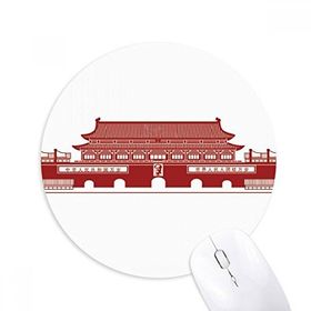 Dıythinker Yuvarlak Tiananmen Chairman Mao Kırmızı Çin Kaymaz Kauçuk Fare Altlığı