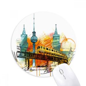 Dıythinker Yuvarlak Tokyo Japon Raylı Tren Kulesi Kaymaz Kauçuk Fare Altlığı
