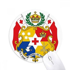 Dıythinker Yuvarlak Tonga Okyanusya Ulusal Amblem Kaymaz Kauçuk Fare Altlığı