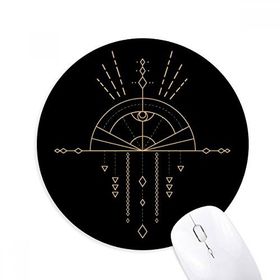 Dıythinker Yuvarlak Totem Desenli Geometri Fan Uzaylı Kaymaz Kauçuk Fare Altlığı