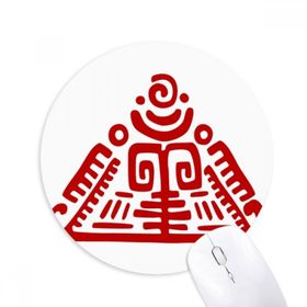 Dıythinker Yuvarlak Totems Meksika Piramit Antik Uygarlık Kaymaz Kauçuk Fare Altlığı