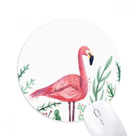 Dıythinker Yuvarlak Tropikal Flamingo Hayvan Bitkileri Kaymaz Kauçuk Fare Altlığı