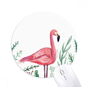 Dıythinker Yuvarlak Tropikal Flamingo Hayvan Bitkileri Kaymaz Kauçuk Fare Altlığı