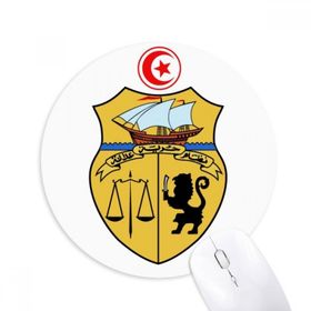 Dıythinker Yuvarlak Tunus Asya Ulusal Amblem Kaymaz Kauçuk Fare Altlığı