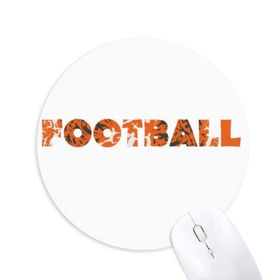 Dıythinker Yuvarlak Turuncu Şık Kelime Futbol Kaymaz Kauçuk Fare Altlığı