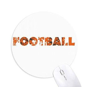 Dıythinker Yuvarlak Turuncu Şık Kelime Futbol Kaymaz Kauçuk Fare Altlığı
