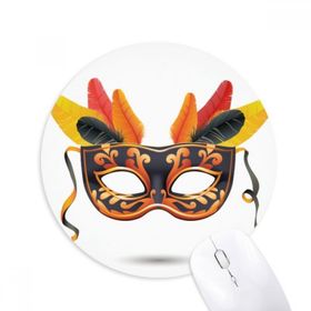 Dıythinker Yuvarlak Tüy Maskesi Happy Carnival Of Venice Kaymaz Kauçuk Fare Altlığı