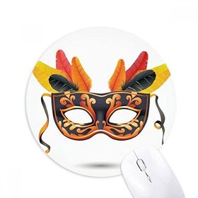 Dıythinker Yuvarlak Tüy Maskesi Happy Carnival Of Venice Kaymaz Kauçuk Fare Altlığı