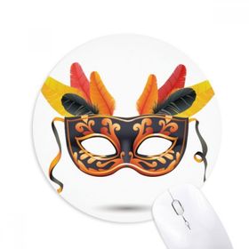 Dıythinker Yuvarlak Tüy Maskesi Happy Carnival Of Venice Kaymaz Kauçuk Fare Altlığı