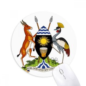 Dıythinker Yuvarlak Uganda Afrika Ulusal Amblem Kaymaz Kauçuk Fare Altlığı