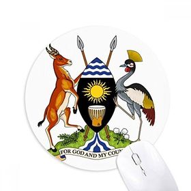 Dıythinker Yuvarlak Uganda Afrika Ulusal Amblem Kaymaz Kauçuk Fare Altlığı
