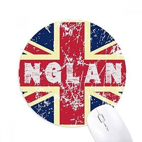Dıythinker Yuvarlak UK Birleşik Krallık Bayrağı İşareti İllüstrasyon Kaymaz Kauçuk Fare Altlığı