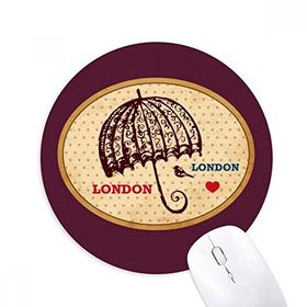 Dıythinker Yuvarlak UK Londra Şemsiye Damga İngiliz Kaymaz Kauçuk Fare Altlığı