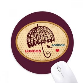 Dıythinker Yuvarlak UK Londra Şemsiye Damga İngiliz Kaymaz Kauçuk Fare Altlığı