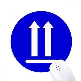 Dıythinker Yuvarlak Upwards Mavi Kare Uyarı İşareti Kaymaz Kauçuk Fare Altlığı