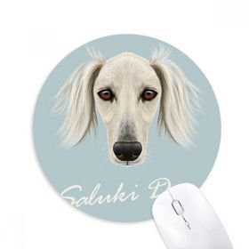 Dıythinker Yuvarlak Uzun Yüz Beyaz Saluki Köpek Hayvan Kaymaz Kauçuk Fare Altlığı