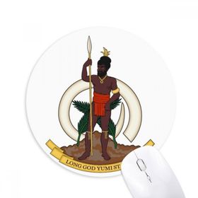 Dıythinker Yuvarlak Vanuatu Okyanusya Ulusal Amblem Kaymaz Kauçuk Fare Altlığı