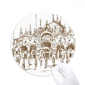 Dıythinker Yuvarlak Venedik Kilisesi Venedik Kaymaz Kauçuk Fare Altlığı