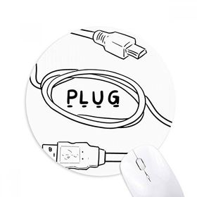 Dıythinker Yuvarlak Veri Kablosu USB Fiş Hattı El Çizimi Kaymaz Kauçuk Fare Altlığı