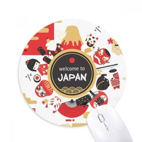 Dıythinker Yuvarlak Welcome to Japan Japon Tarzı Suşi Kaymaz Kauçuk Fare Altlığı