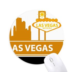 Dıythinker Yuvarlak Welcome To Las Vegas Nevada America Kaymaz Kauçuk Fare Altlığı